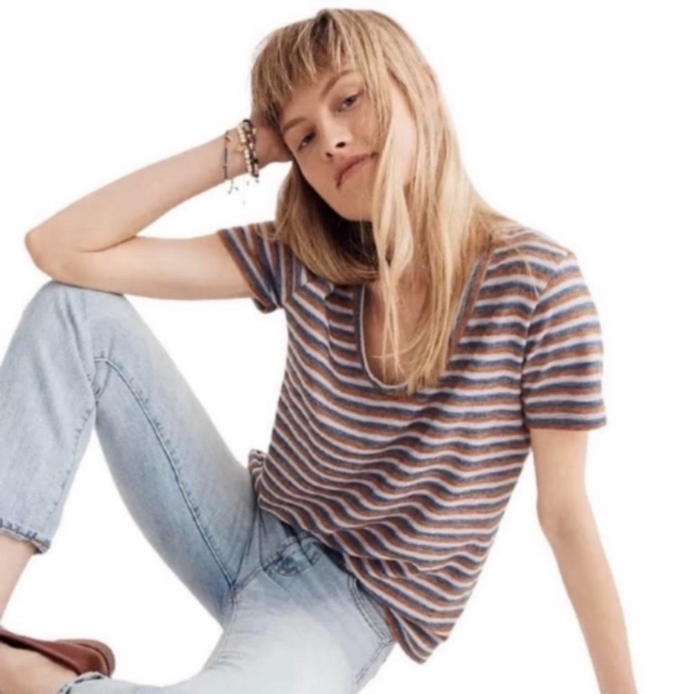 Madewell "Alto" Scoop Tee in Brookline Stripe